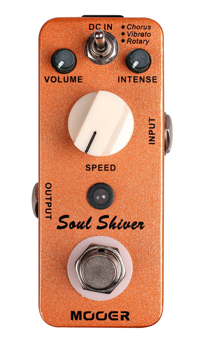 Pédale SOUL SHIVER, univibe (Chorus/Vibrato/Rotary), boîtier métal, true bypass, bronze