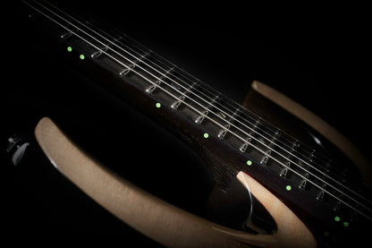 X700 Duality II, corps acajou, table érable flammé, touche ébène, trémolo CFA-III, micros Fishman Fluence, housse, lava burst