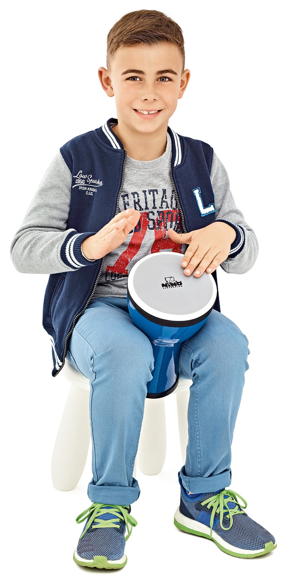 DJEMBE NINO ÉLÉMENT 6" BLEU, SYNTHÉTIQUE, PEAU PLASTIQUE, 26.7CM