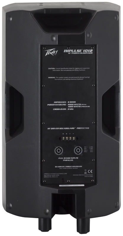 Enceinte passive 500 watts, 2 voies, woofer 12", driver titane, pavillon 110°x80°, protection contre les intempéries IP44, noir