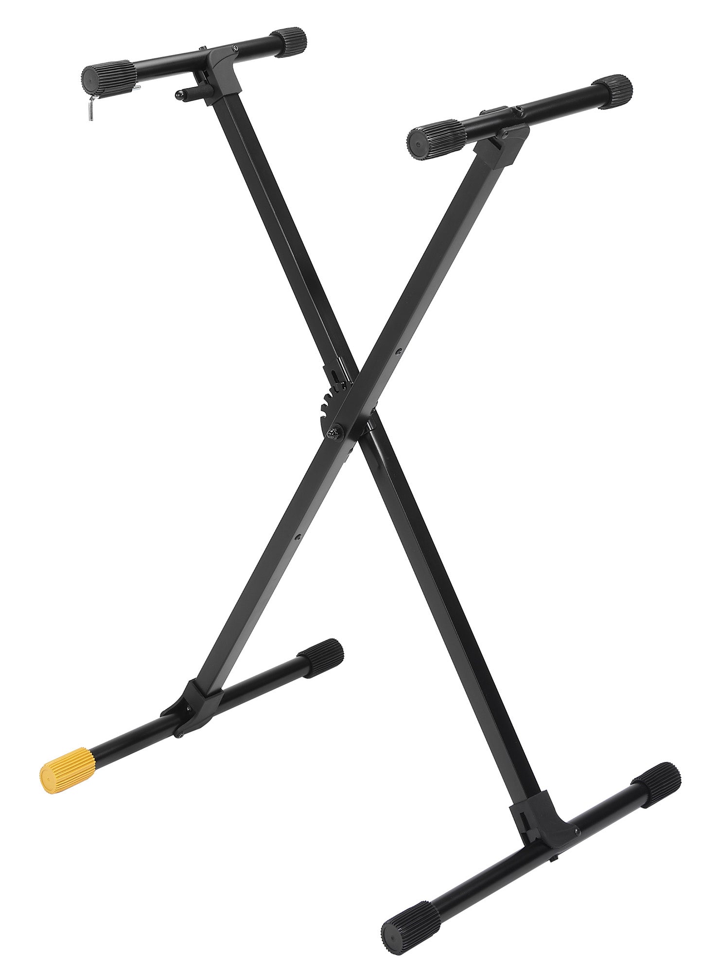 Support simple clavier en X, série Travlite, design une pièce, réglable 6 positions, pied ajustable (poids: 3.4 kg)