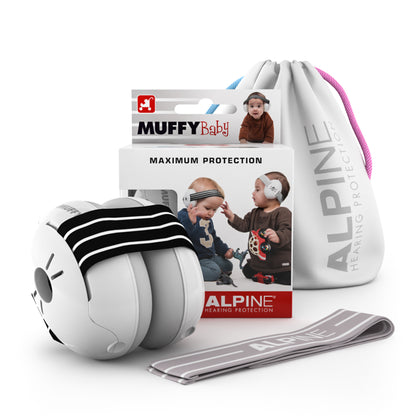 MUFFY Baby, casque auditif pour les tout-petits (de 3 à 36 mois), deux coques détachées, atténuation 24 dB, pochette, noir