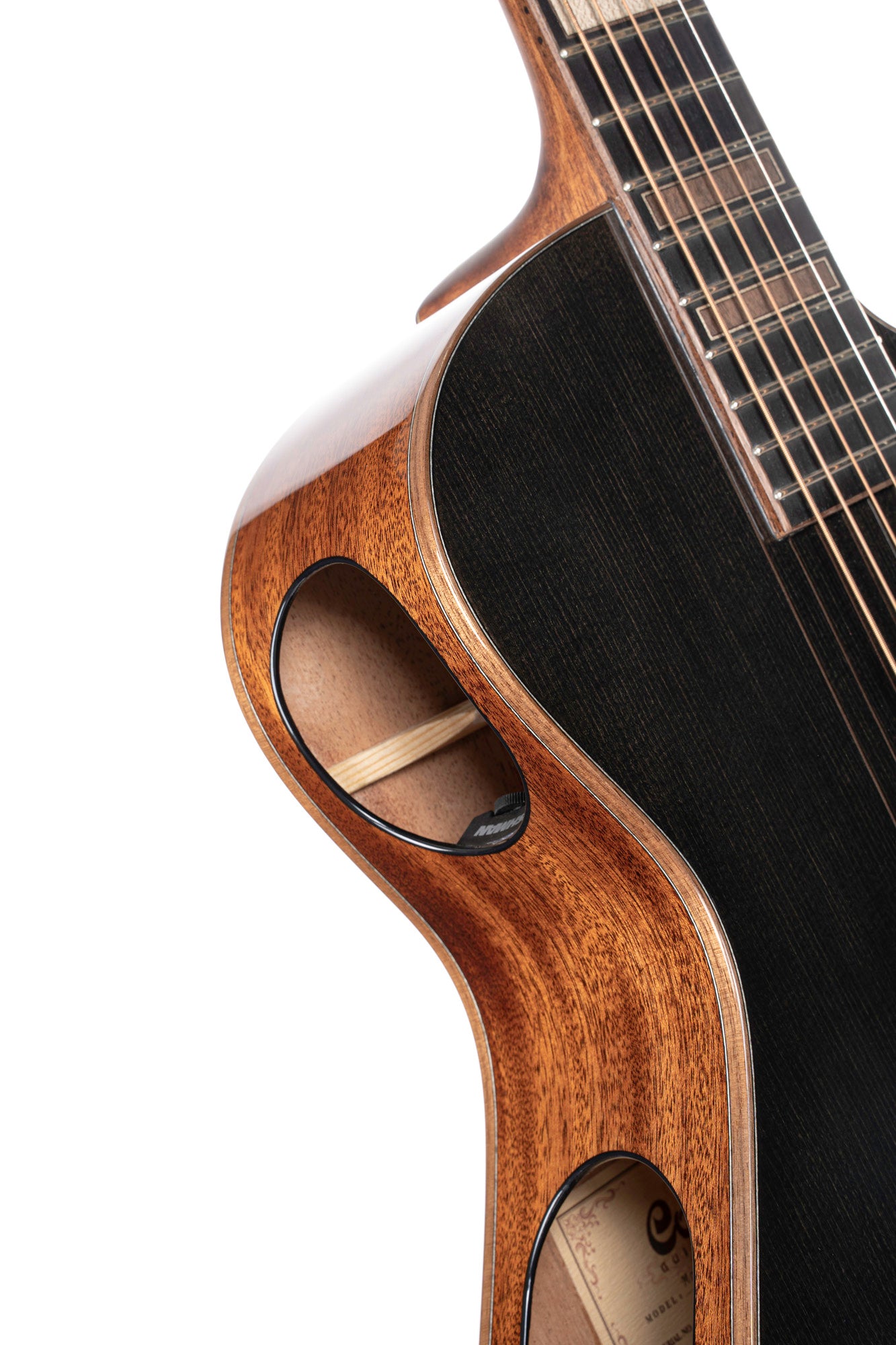 MODERN BLACK, table épicéa massif, f/e acajou massif, EQ Fishman Matrix Infinity, étui, noir brillant translucide