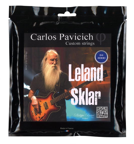 Jeu de cordes Signature Leland SKLAR pour basse électrique, acier inoxydable (40-60-80-100), rapport âme/filage personnalisé