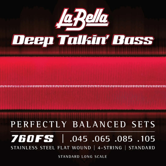 Jeu pour basse électrique DEEP TALKIN' BASS FLATS, acier inoxydable, filé plat, 4 cordes Standard (45-65-85-105)