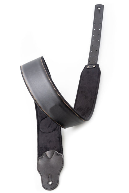 Courroie modèle TATOO SWALLOW, extérieur synthétique, largeur 7 cm, longueur 98 à 153 cm, porte-médiators intégré, noir