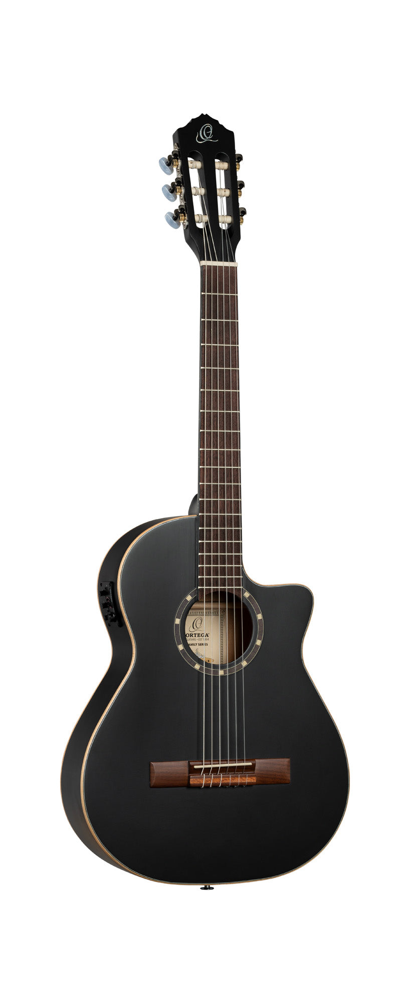 RCE12534-SBK, corps Thinline, pan coupé, EQ Magus X/G, table épicéa, f/e acajou, sillet 45 mm, housse, noir satiné