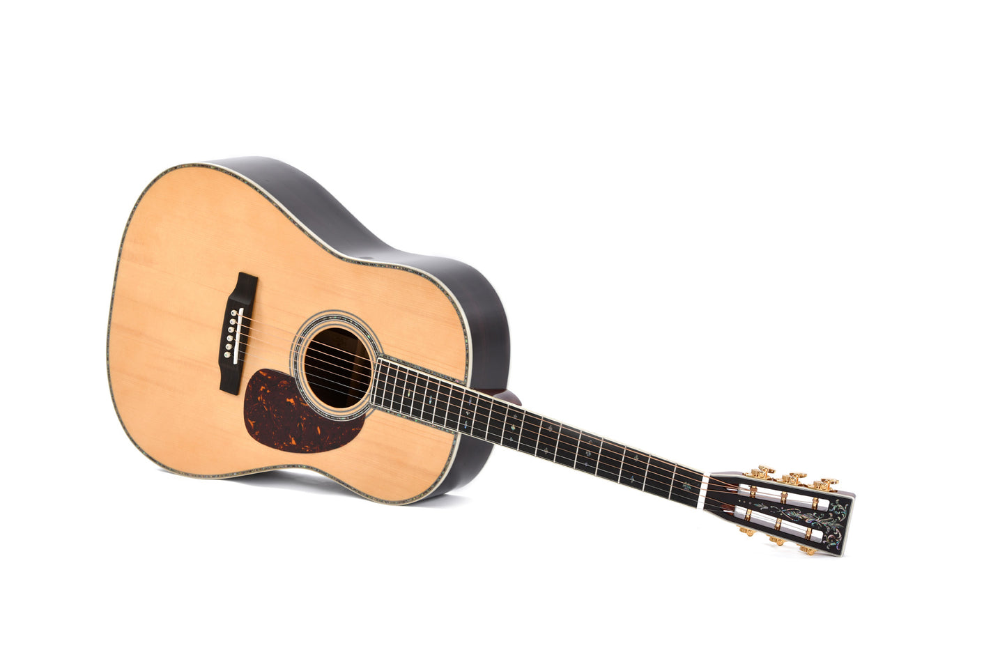 Modèle SDR-42S, série Custom, Dreadnought, table épicéa massif, f/e palissandre massif, touche ébène, soft case, naturel