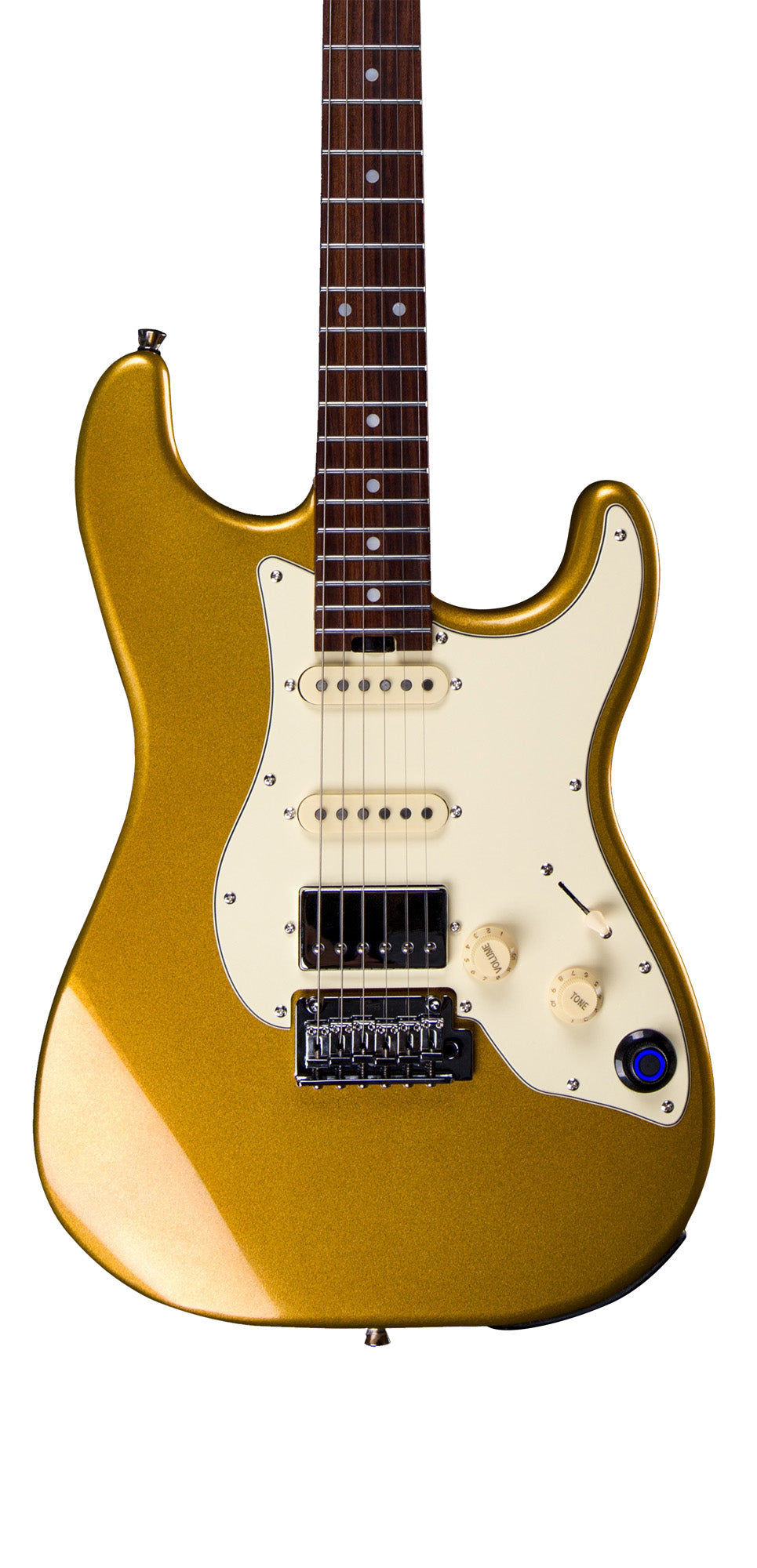 GTRS S800, corps tilleul, manche érable torréfié, touche palissandre, micros et processeur GTRS, gold