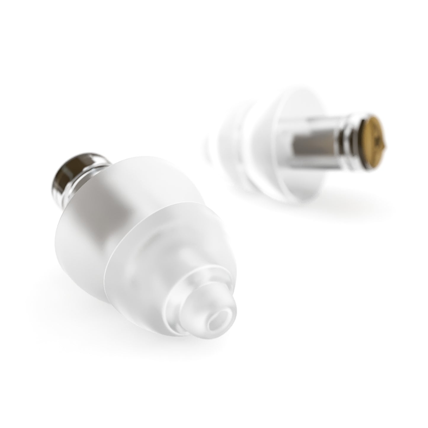 MusicSafe Pro, deux bouchons d'oreilles professionnels et un bouchon de réserve, trois paires de filtres, étui, transparent