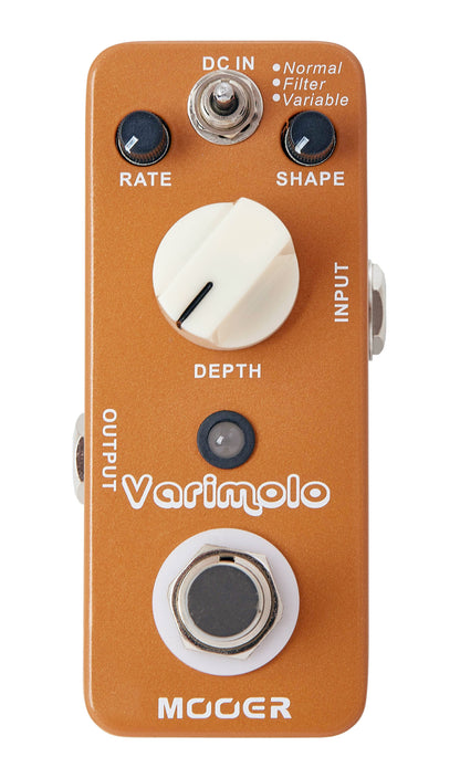 Pédale VARIMOLO, trémolo numérique 3 modes (Normal/Filter/Variable), boîtier métal, true bypass, orange