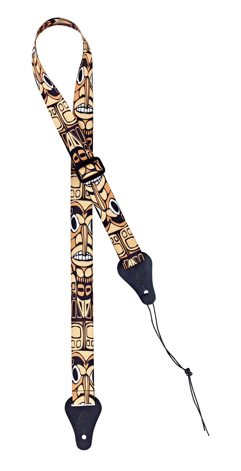 Courroie ukulélé, extrémités cuir, largeur 3.7 cm, longueur jusqu'à 135 cm, maya