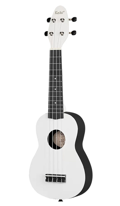 K2-SCL, pack ukulélé Soprano, table agathis, corps ABS galbé, manche okoumé, 12 frettes, accessoires, silent clouds satiné