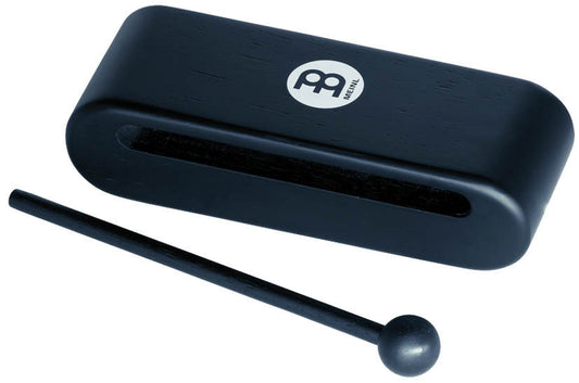 Woodblock hévéa 19 cm, avec batte bois, noir mat