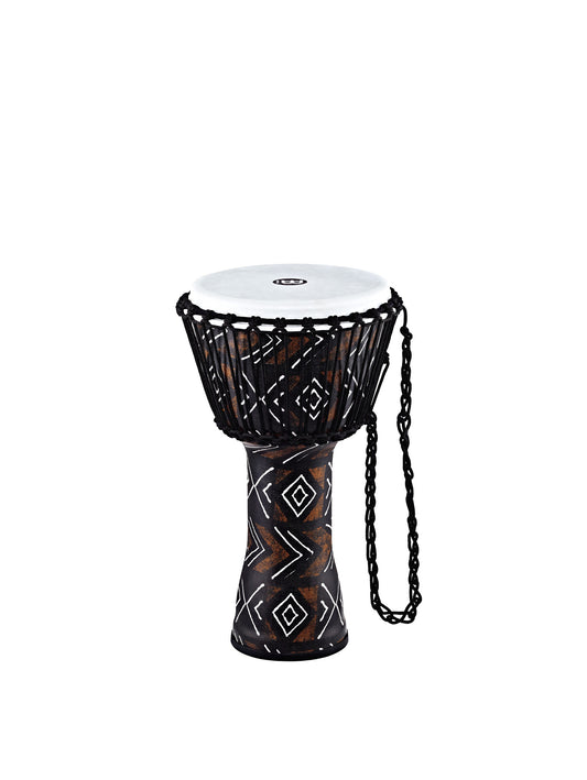 Djembé 10" Travel, fût et peau synthétiques, ultra léger, hauteur 51 cm, cordage nylon HTP 4 mm pré-étiré, Kanga Sarong