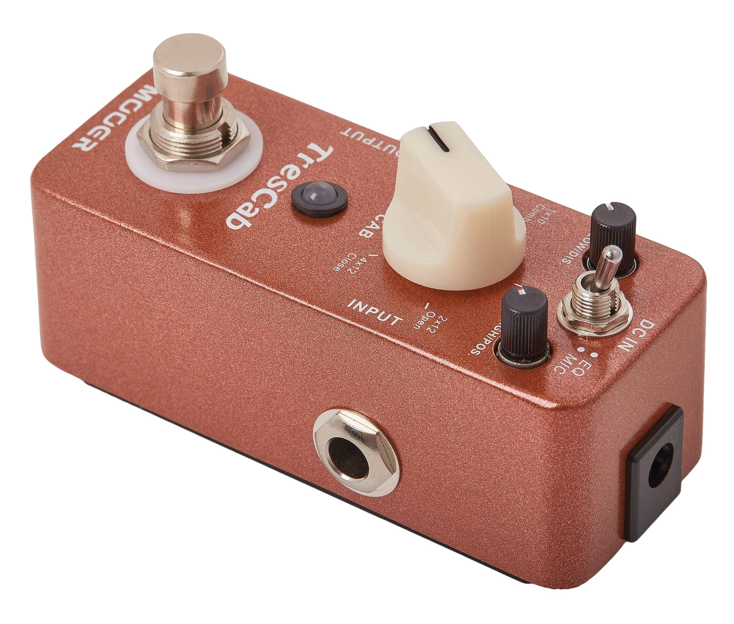 Pédale TRESCAB, simulateur de HP haute-qualité, 5 types d'enceintes, switch EQ/MIC, boîtier métal, true bypass, bronze