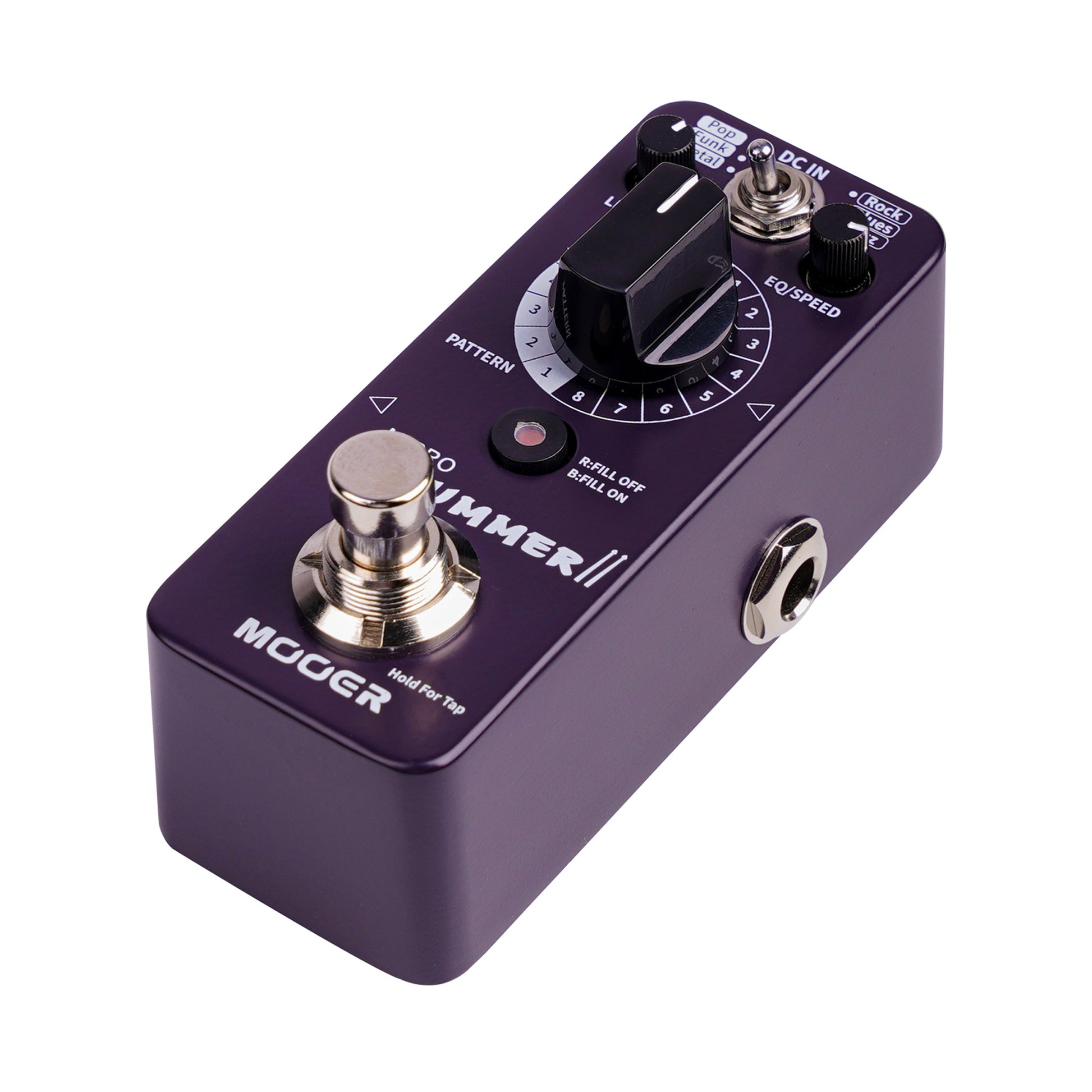 Pédale MICRO DRUMMER II, boite à rythmes numérique, 8 types de patterns dans 6 styles différents, 48 grooves au total, violet