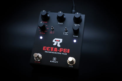 Pédale OCTA PSI, octaver et pitch-shifter combiné à un fuzz analogique, noir
