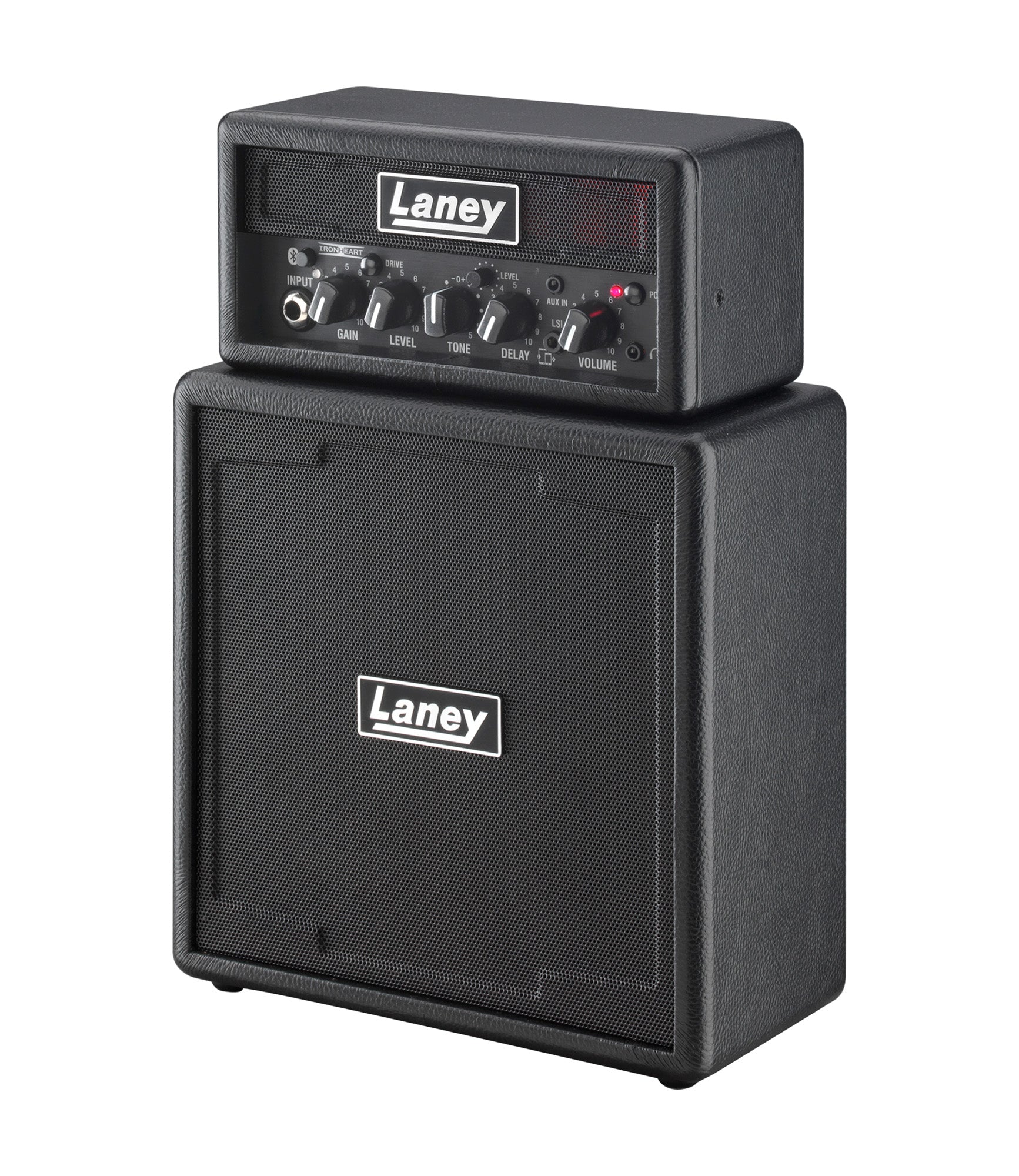 Ampli guitare MINISTACK-B-IRON stéréo 2x 3W, connexion Bluetooth, look Ironheart, 4 x HP 3", 2 canaux, connectique LSI, noir