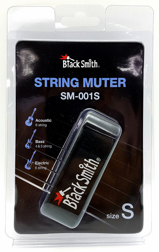 String Muter taille Small, convient pour guitares acoustiques et électriques 6 cordes ainsi que pour basses 4 et 5 cordes, noir