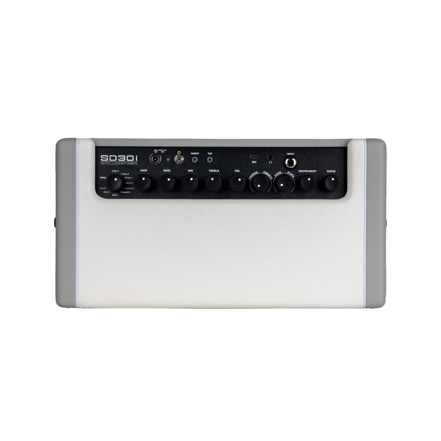 Ampli SD30i, 30W, 2x HP 4", 52 modélisations d'amplis, 25 simulations d'enceintes, 126 effets, sur batterie rechargeable, blanc