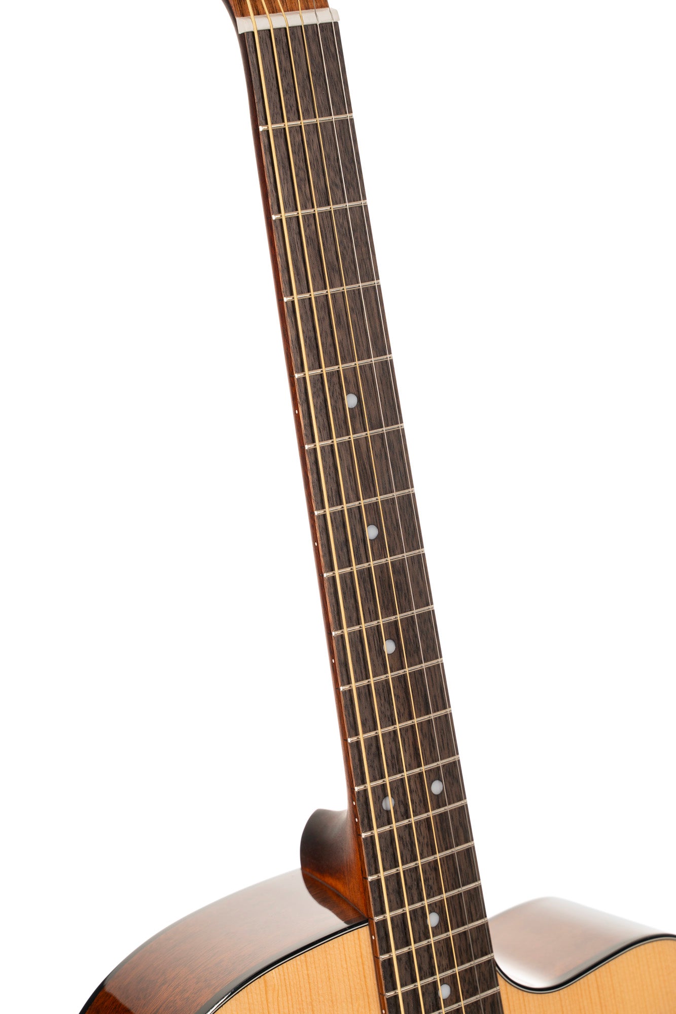 L60, forme Orchestra Model, pan coupé, table épicéa massif, fond & éclisses acajou, touche laurier, EQ CE304T, naturel brillant