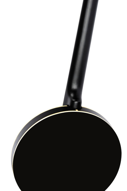 OBJ3506, banjo 6 cordes, 30 tirants, cercle aluminium, manche acajou, résonateur acajou, housse, noir satiné