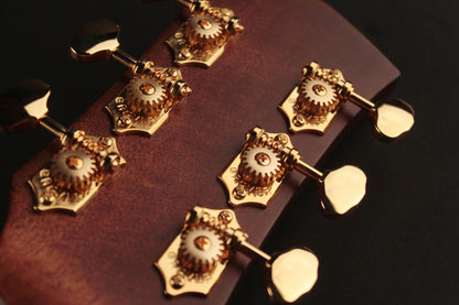 GOLD-OC6, forme Orchestra Model pan coupé, table épicéa massif torréfié, f/e acajou, EQ Fishman Flex Blend, naturel brillant