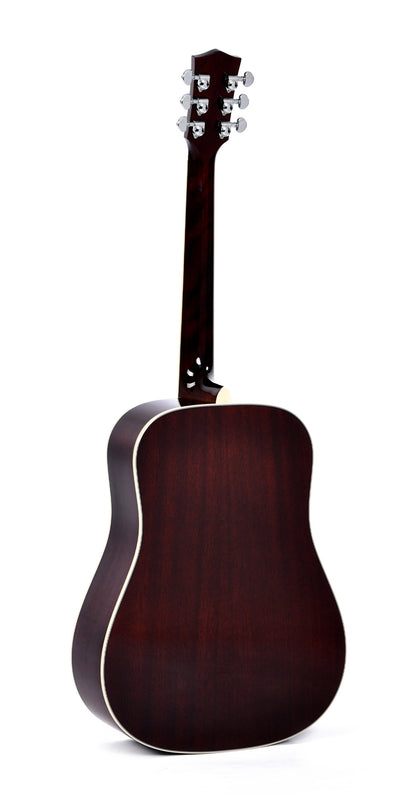 Modèle SDM-SG5, Dreadnought, table épicéa massif, f/e acajou massif, EQ LR Baggs, soft case, cherry sunburst