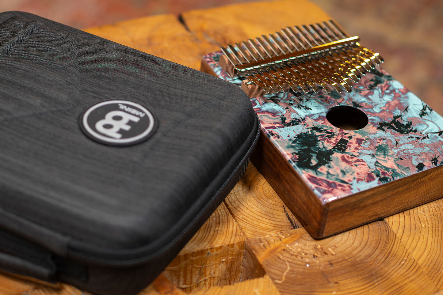 Kalimba Meinl avec rosace, 17 notes, design Coral Reef - KA17CR