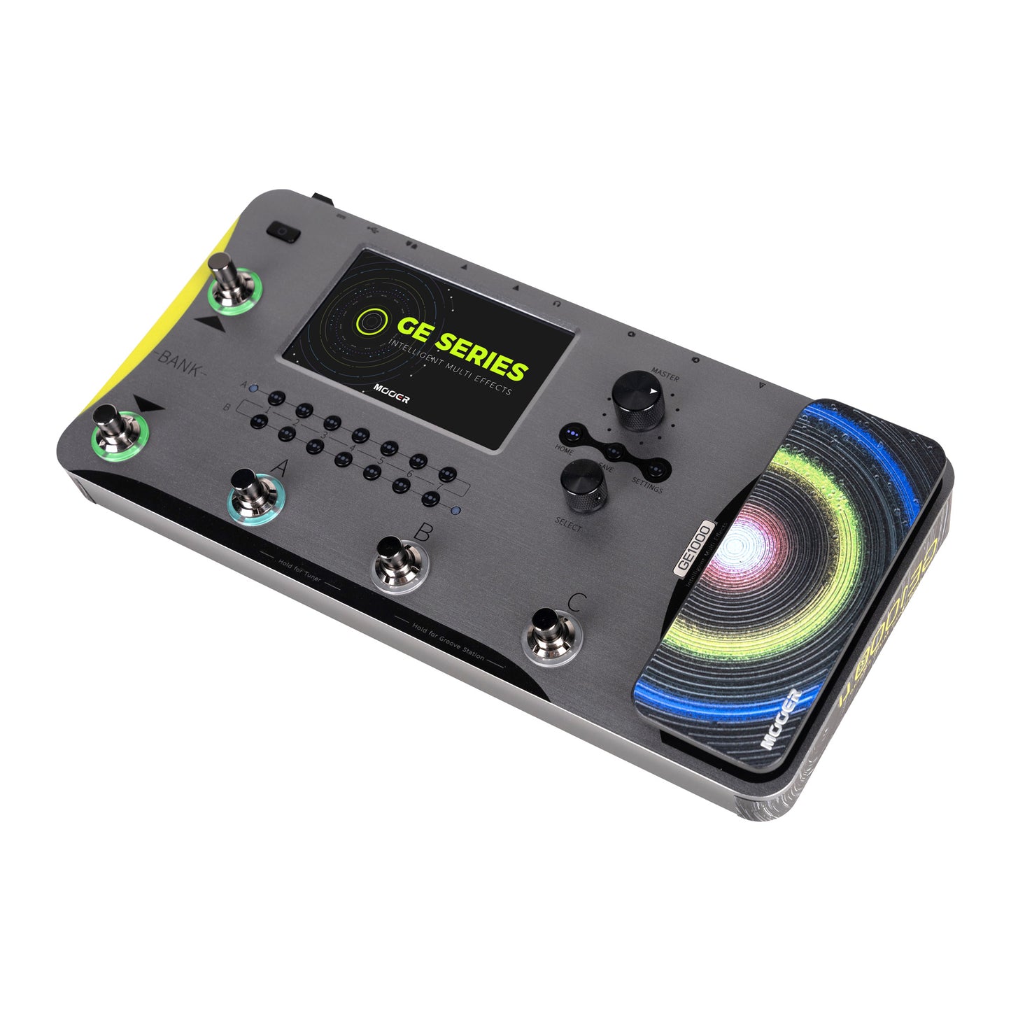 Pédalier multi-effets GE1000 Li, fichiers MNRS provenant du cloud GE (IR), 255 presets utilisateur, batterie lithium, noir