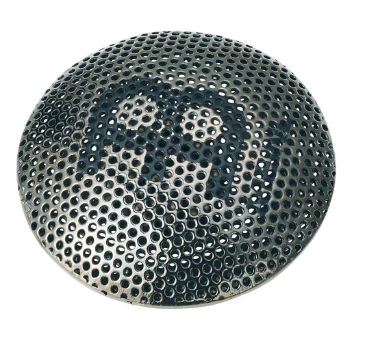 Spark shaker, coque ronde en métal trouée remplie de perles métal, finition nickel noir