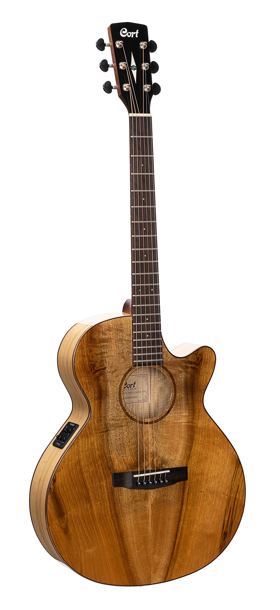 SFX-MY, myrtlewood massif torrefié, fond & éclisses myrtlewood, touche ovangkol, EQ Fishman Presys II, naturel brillant
