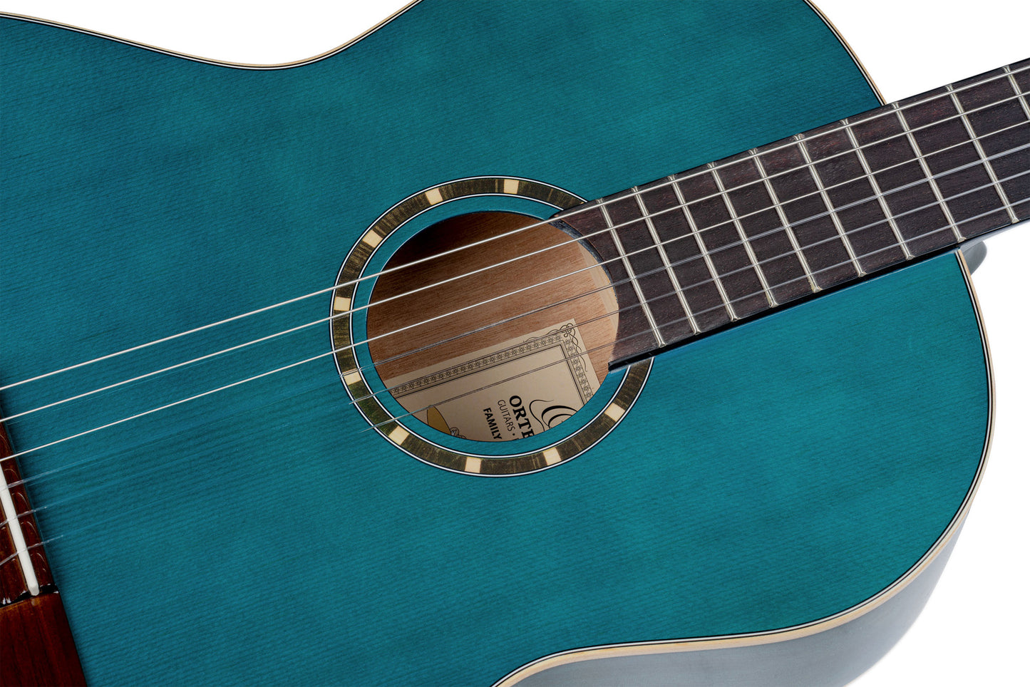 R121SNOC, modèle Slim Neck, table épicéa, fond & éclisses acajou, manche acajou (sillet 48 mm), housse, bleu océan brillant