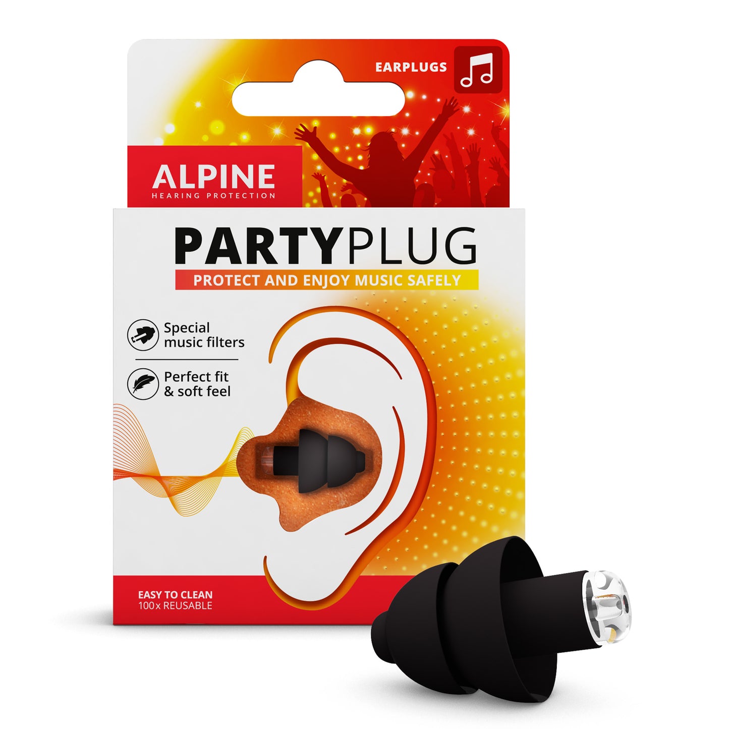 Alpine Partyplug zwarte stekkers