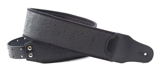 Courroie modèle B-SANDOKAN, extérieur synthétique, largeur 8 cm, longueur 98 à 153 cm, porte-médiators intégré, noir