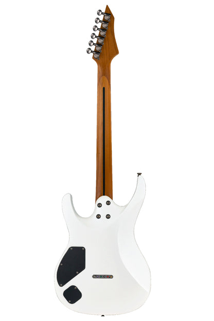 MOOER MMT100, corps aulne américain, manche érable torréfié, touche palissandre, pearl white, avec housse