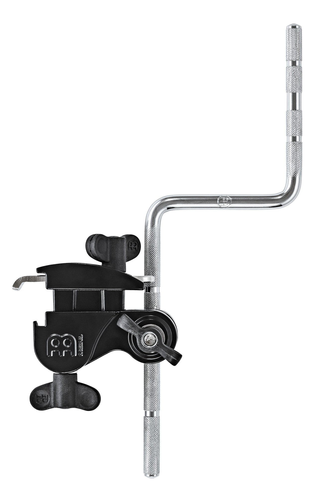 ATTACHE MEINL  SUR CERCLE + TIGE EN Z, ACIER MOULE, NOIR POUDRE, 360° DE ROTATION 3/8