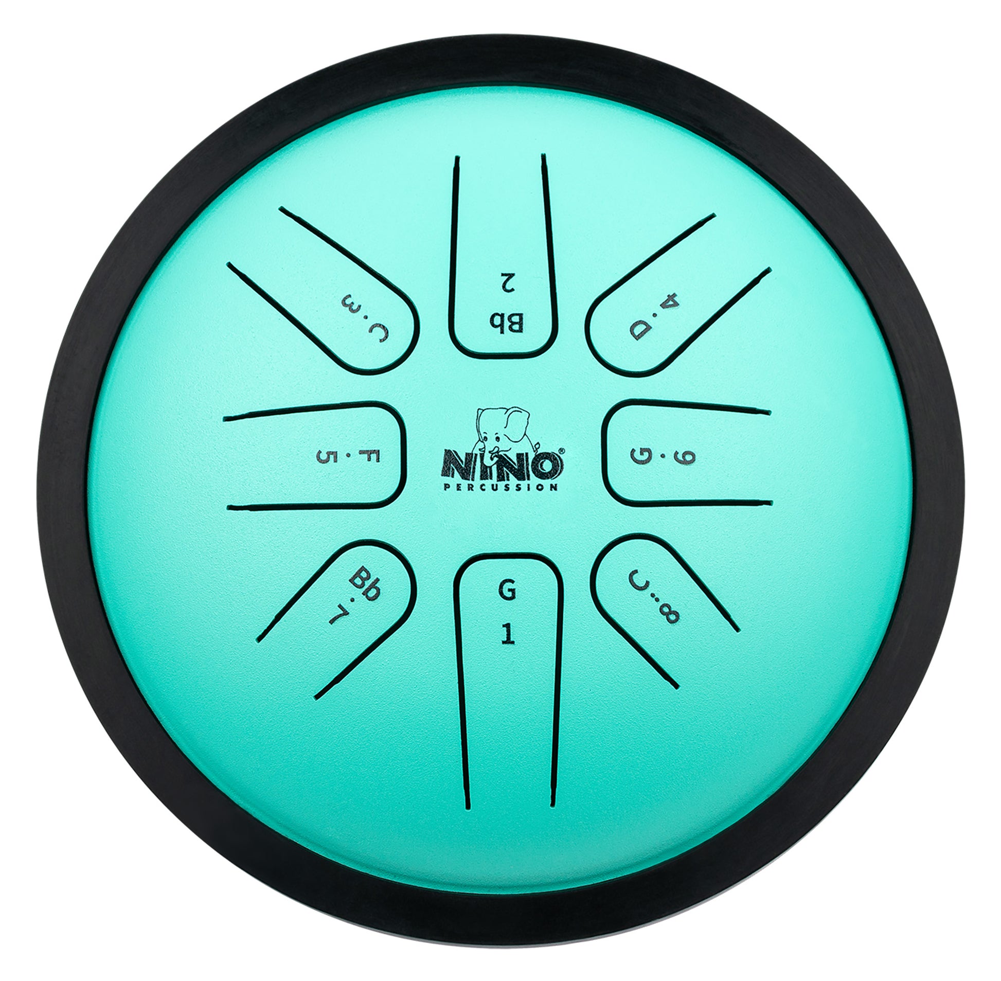 Small tongue drum vert NINO Sol mineur avec mailloches en caoutchouc et sac de transport