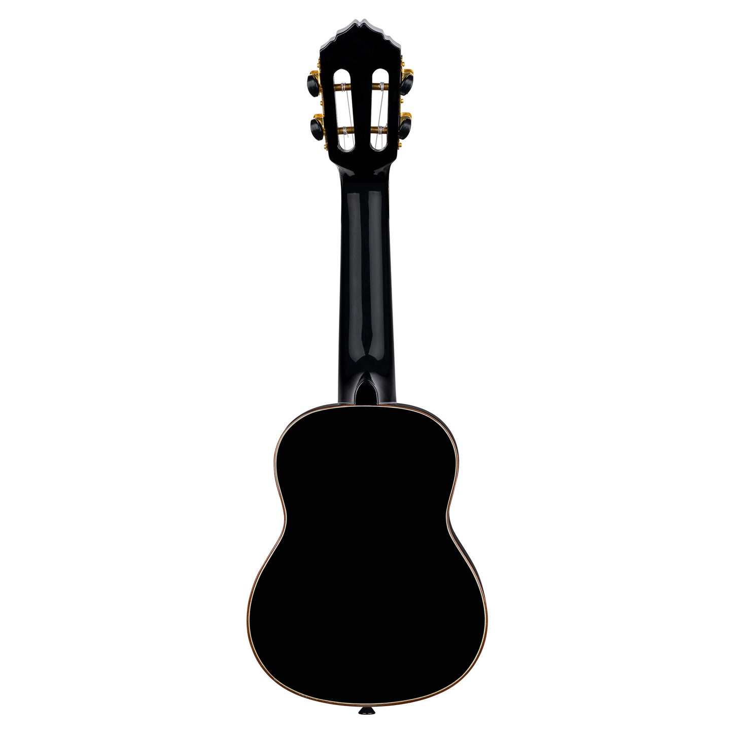 RUOX-SO, modèle Soprano, table épicéa, fond & éclisses acajou, manche acajou, housse luxe, noir brillant