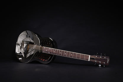 JR-999, corps en laiton, manche acajou, touche palissandre, micro simple, nickel brillant