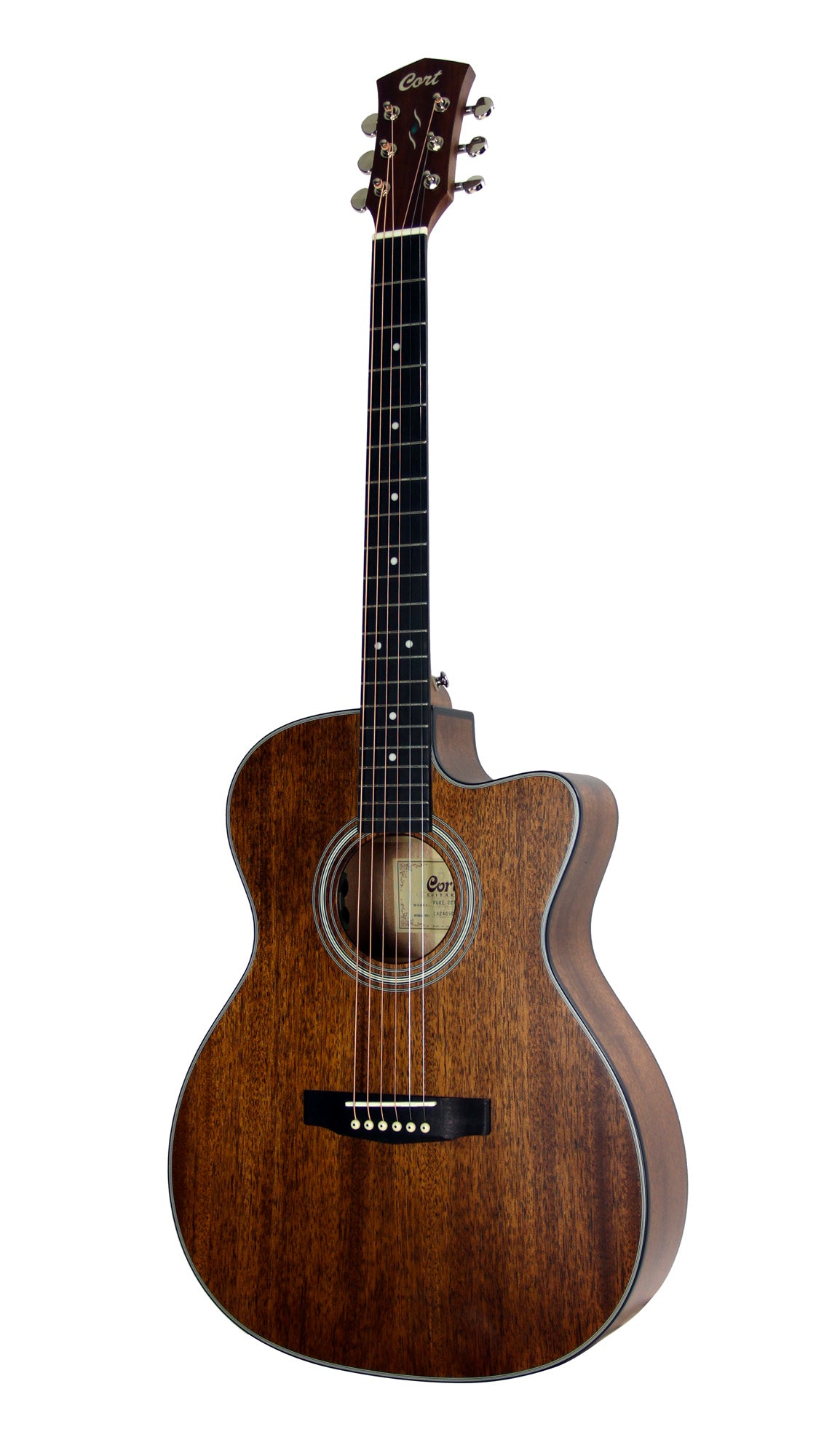 PURE-OCMF, forme OM pan coupé, table acajou massif, f/e acajou massif, EQ Fishman Sonitone, Naturel Satiné