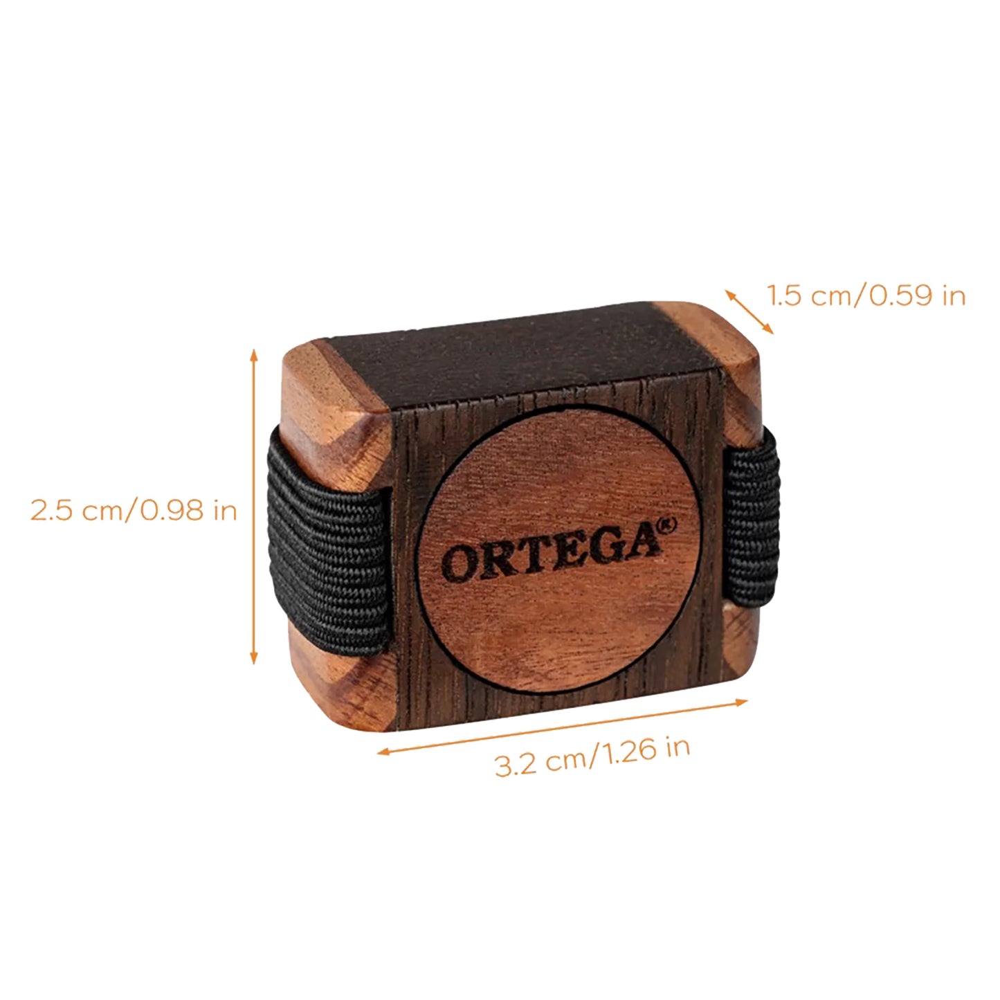 OFSW-S, shaker pour doigt bois Ortega, cassier, cèdre rouge et Tigerwood, petite taille, bande élastique, finition naturelle