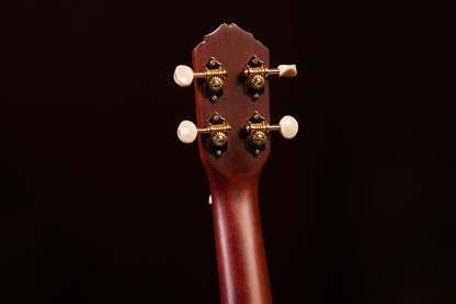 RU10, modèle Soprano, table acajou massif, fond & éclisses acajou massif, manche acajou, housse, naturel satiné.