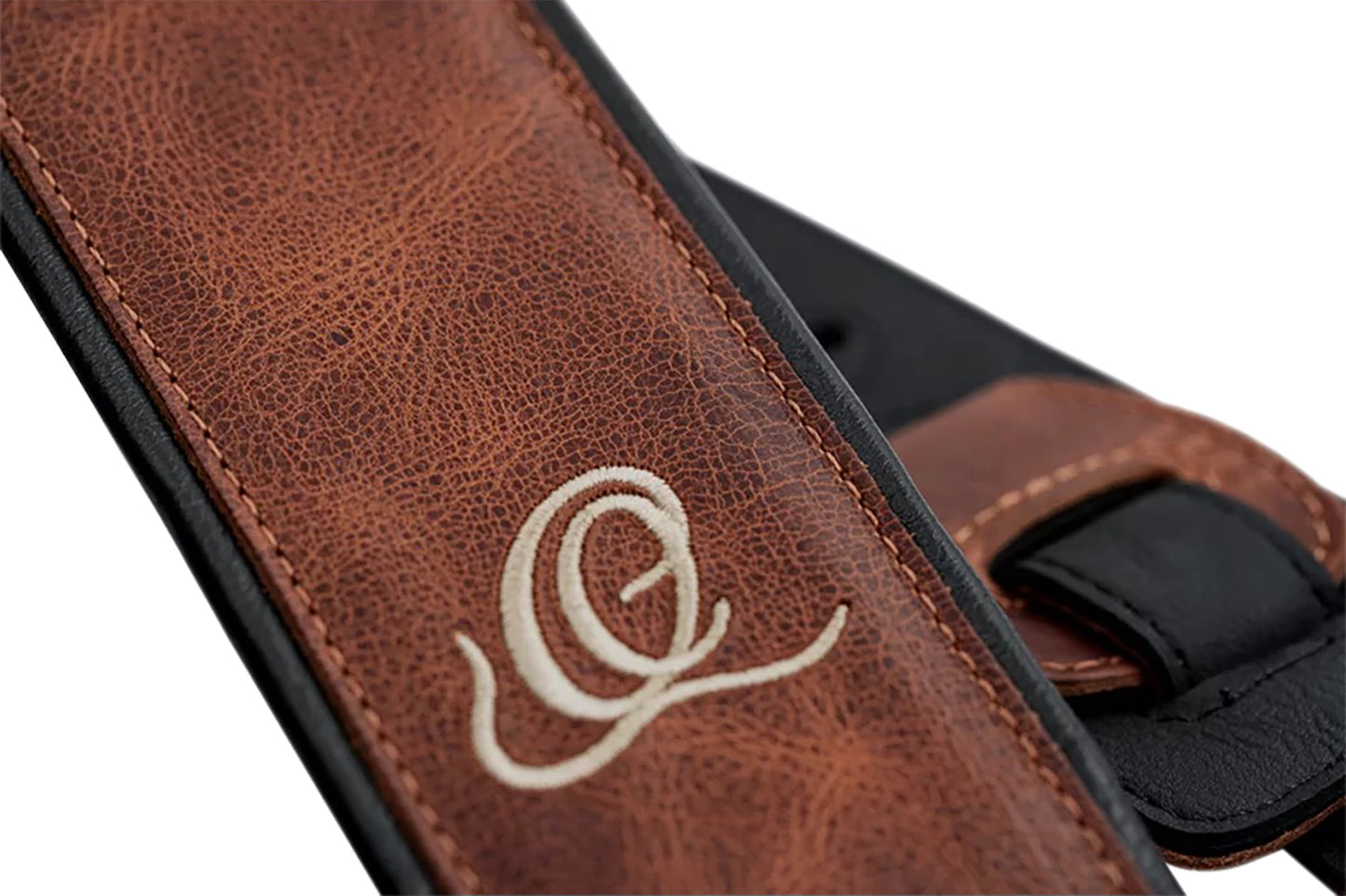 OSCL-5, courroie guitare, série Classic, face cuir, dos PVC (vegan), largeur 7 cm, longueur 145 cm, vintage caramel