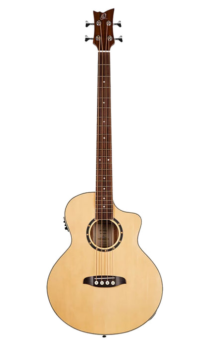 D7CE-4, basse 4 cordes, pan coupé, EQ Ortega MagusPro, table épicéa, f/e acajou, manche acajou, naturel satiné