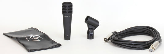 Microphone super-cardioïde, aimant en néodyme, réponse en fréquence précise, sac à cordon, filtre anti-pop et pince inclus, noir