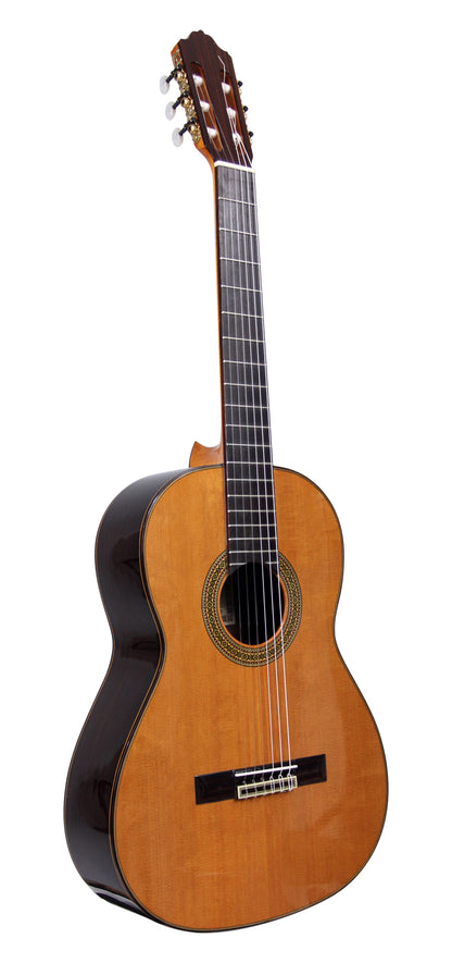 MOD.7, table cèdre massif, fond & éclisses palissandre, touche palissandre, modèle gaucher