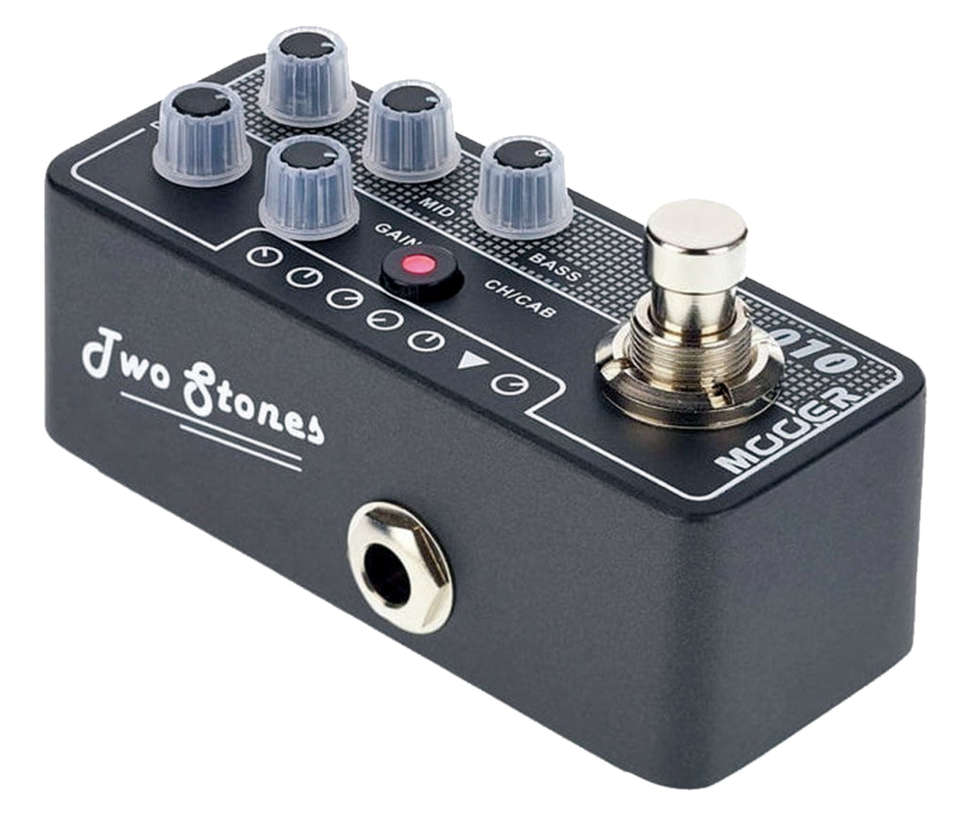 Pédale TWO STONES, préampli numérique type US boutique, deux canaux, EQ 3 bandes par canal, noir et blanc