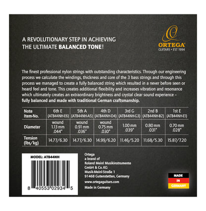 Jeu pour guitare classique ATMOSPHERE BALANCE, cuivre plaqué argent/nylon, tensions équilibrées des cordes filées, tension forte